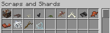 Scraps and Shards tab