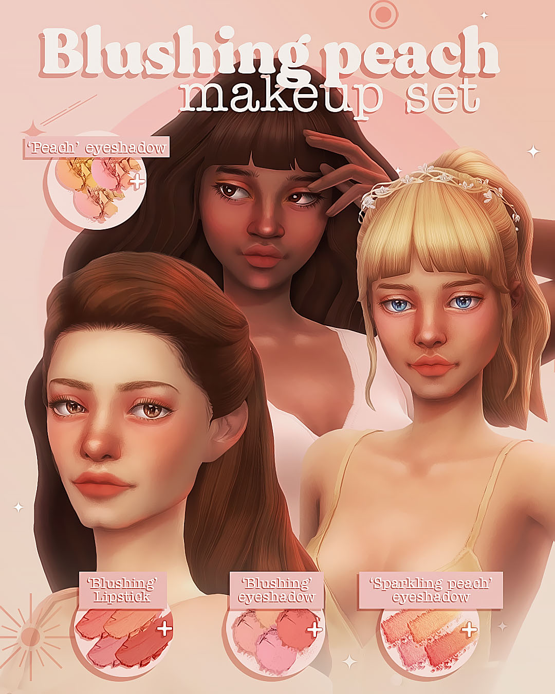 blushing peach makeup set
