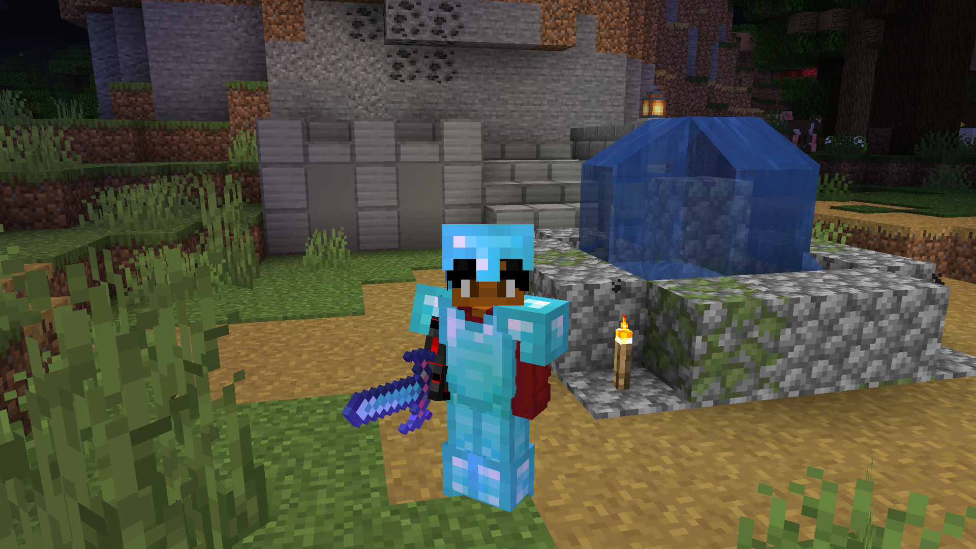 Full Diamond Armor with a Command Black Sword!