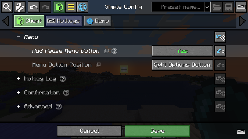 Simple Config Menu