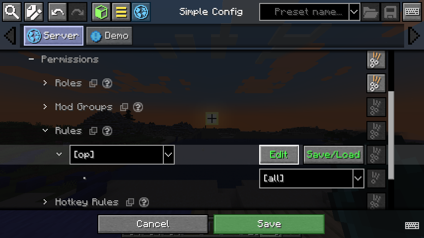 Simple Config - Server Rules