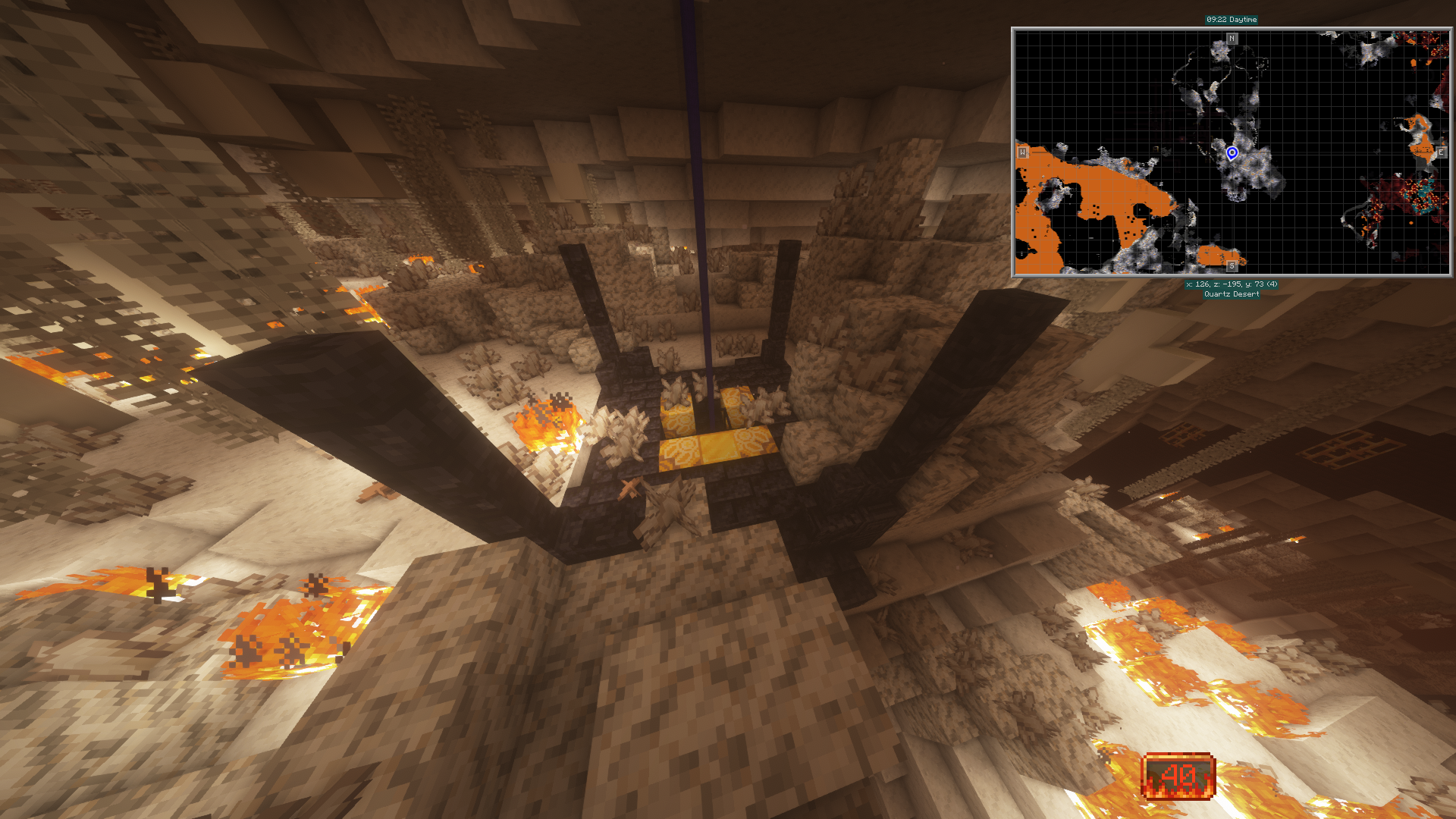 place 4 gold blocks around these to go back to the overworld!