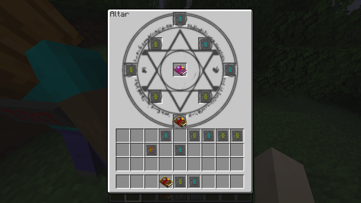 the menu of the altar block