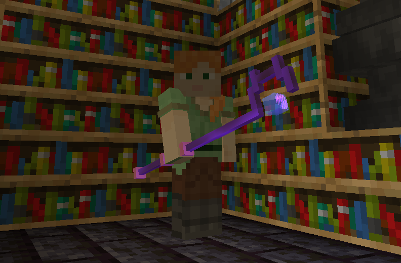 Not only staffs have a slightly better model, it animates!