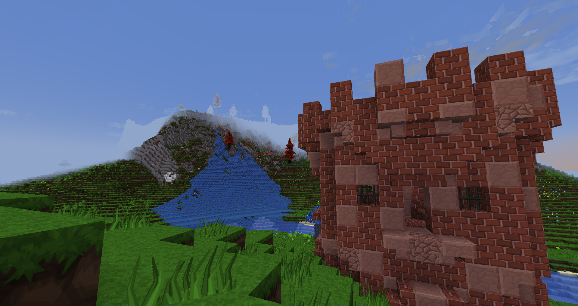 Dungeon from the Dungeon Crawl mod with a Waterfall in the background.