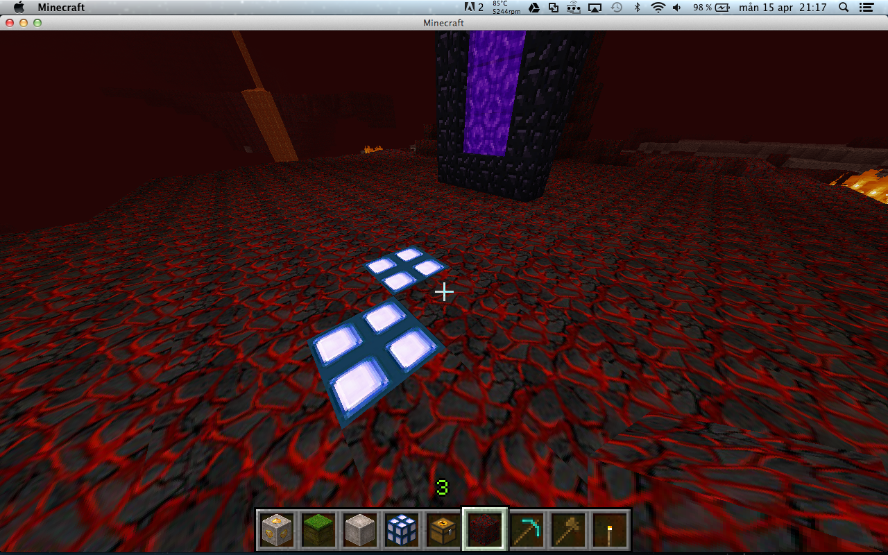 Netherrack and glowstone
