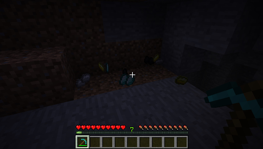As you can see the Ore drops pieces of coal, iron, gold, and diamond.