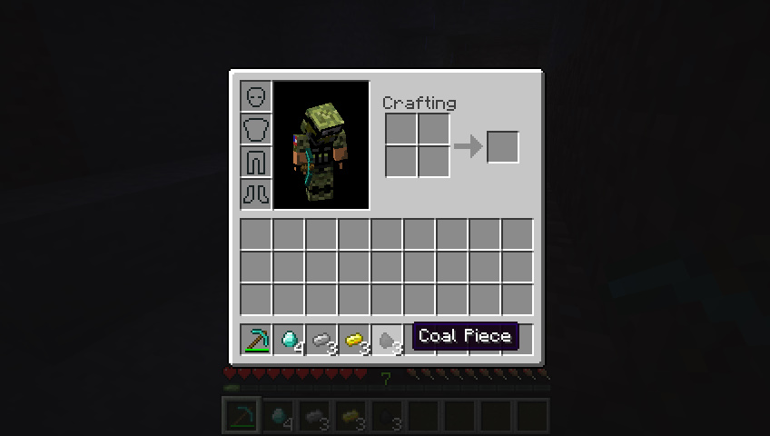 As you can see, that coal isn't call coal, its a coal piece, this goes the same way with all the diamond, gold, and iron.
An...