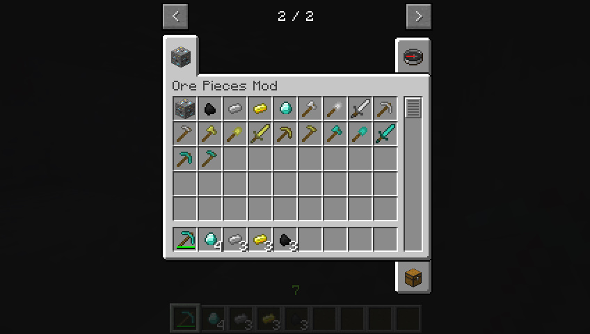 In this picture it shows a custom creative tab that was created for this mod. All the tools and weapons can be crafted with t...