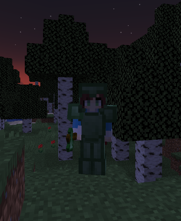 Screenshot of in game use of the emerald armor.