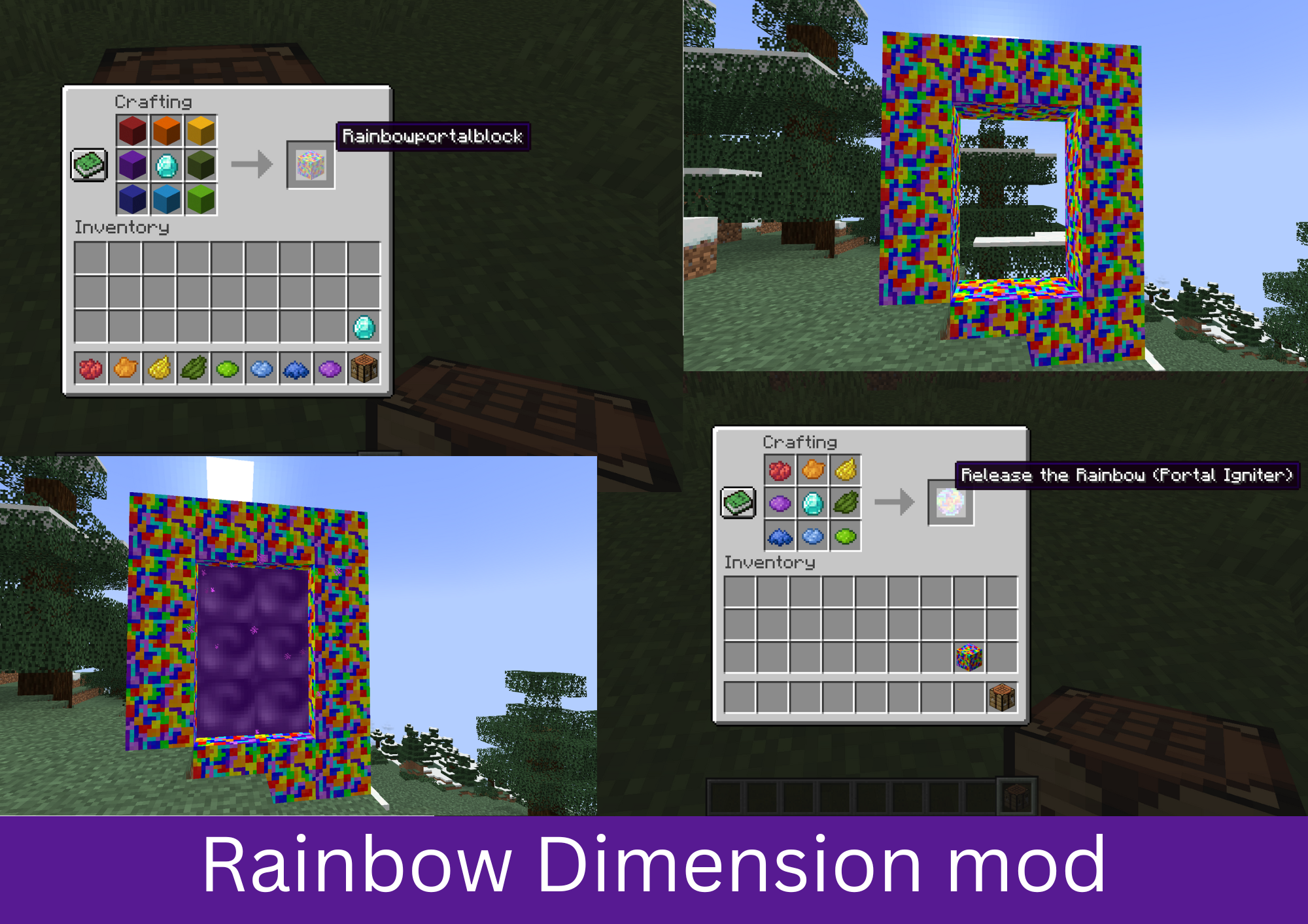 Rainbow Dimension mod portal recipes