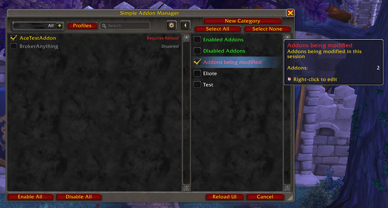 Addons being modified