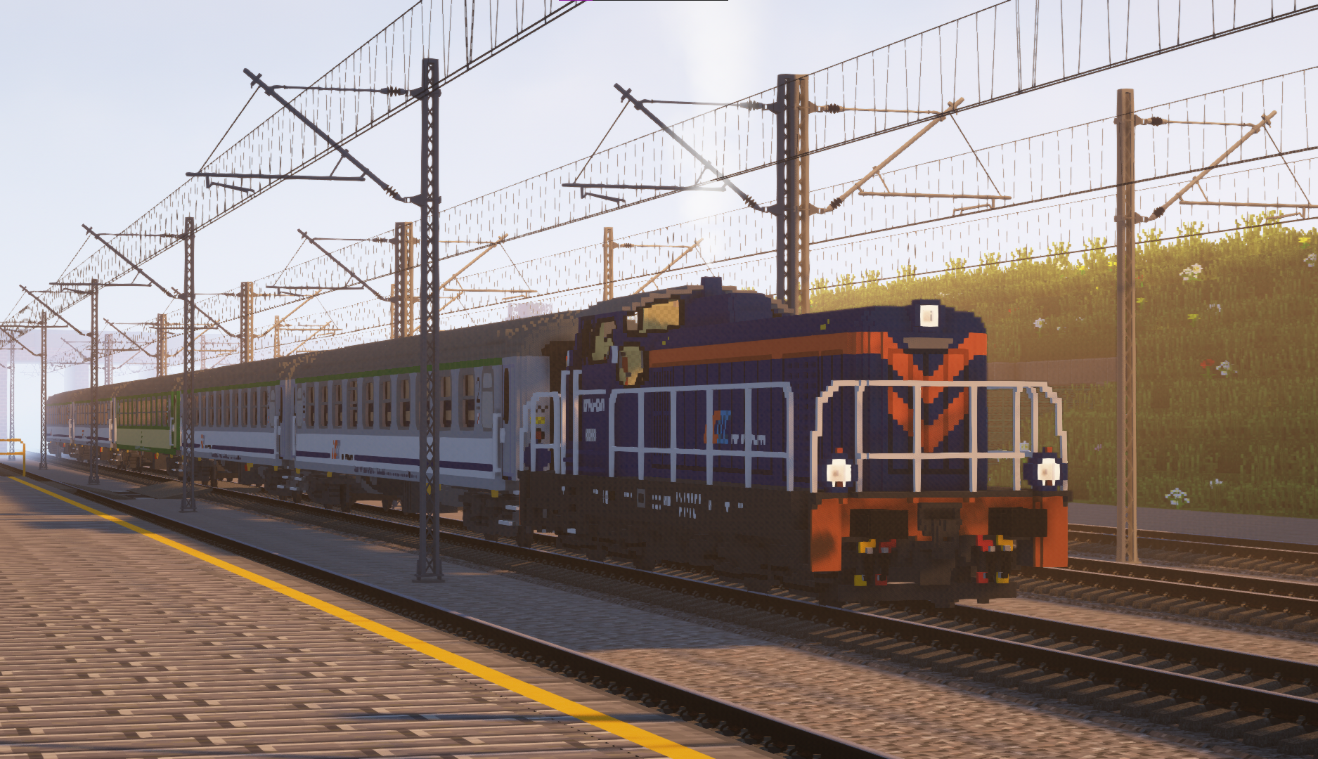 SM42 pulls an intercity train