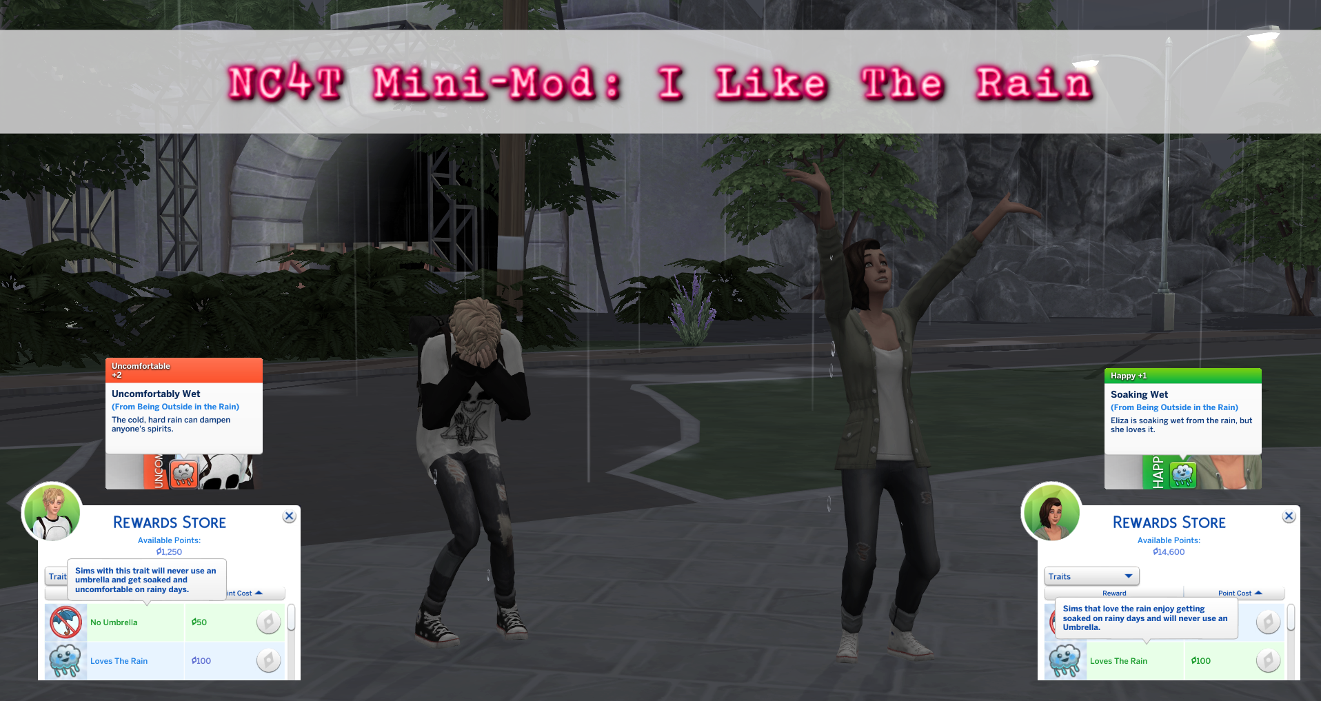 NC4T MiniMod I Like The Rain The Sims 4 Mods