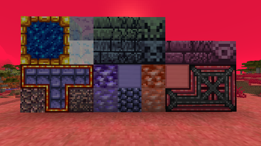 There are also Corruption and Crimson versions of various Vanilla blocks