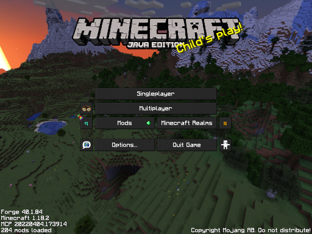 Minecraft Main Menu