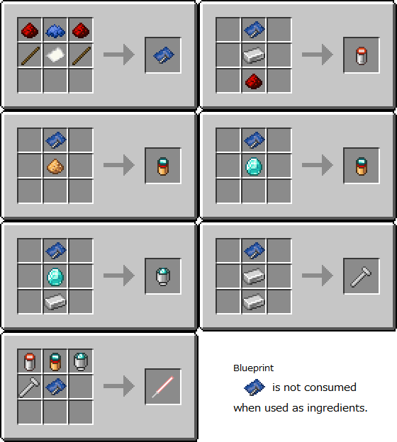 How to craft a laser blade v0.7.0.0+