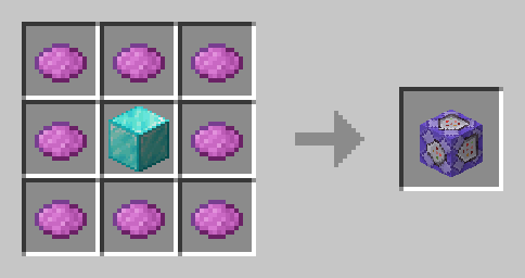 craft the fake repeating command block the item crafted is x8