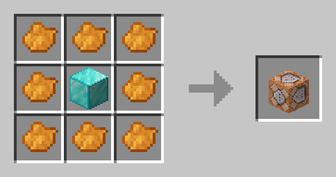 craft the fake command block the item crafted is x8