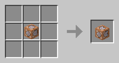 craft the fake conditional command block (also works the other way to change back)
