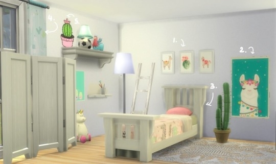 All items in the set are shown here. This upload contains only the single bed from this set.
