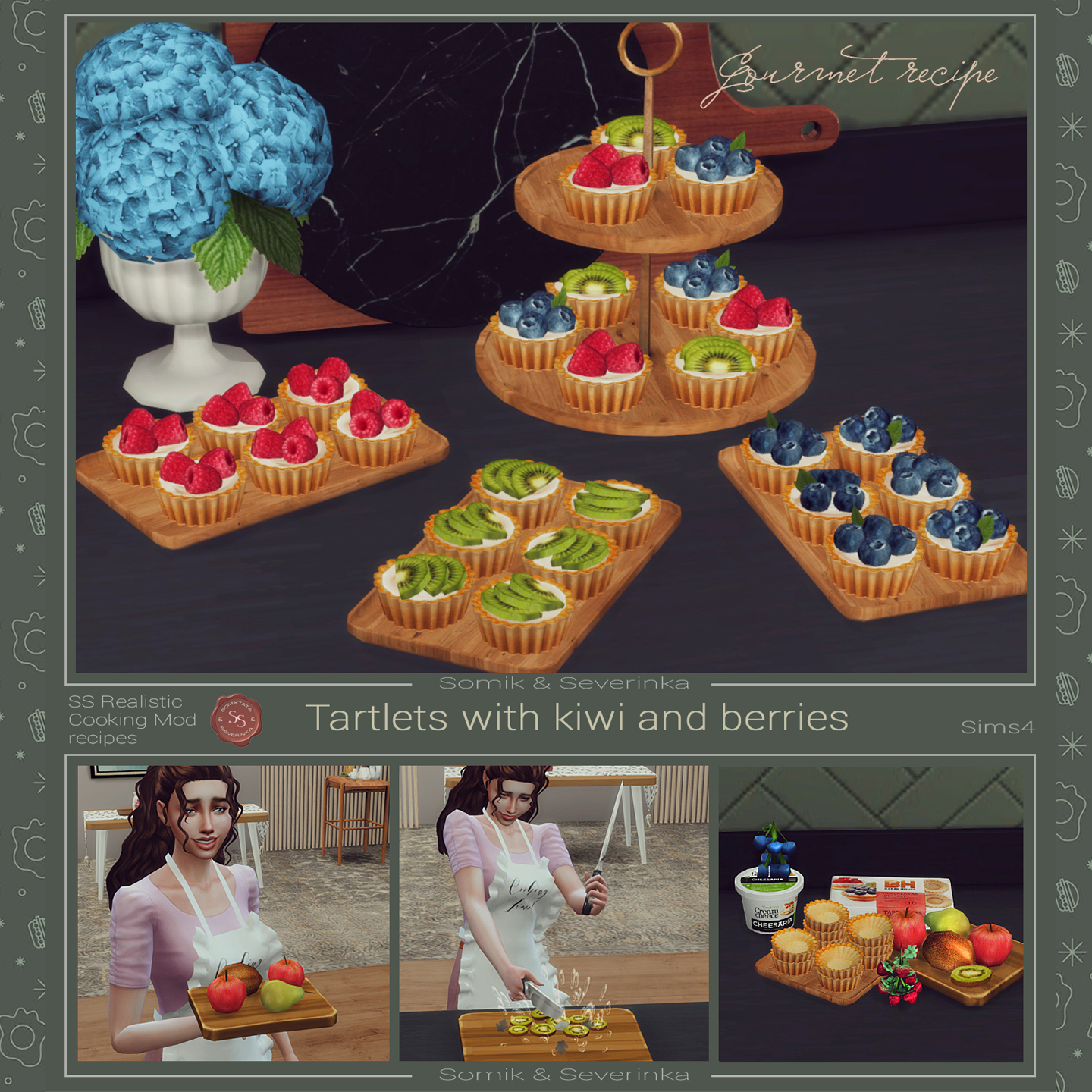 Download Tartlets with Kiwi and Berries - Set 1 - The Sims 4 Mods ...