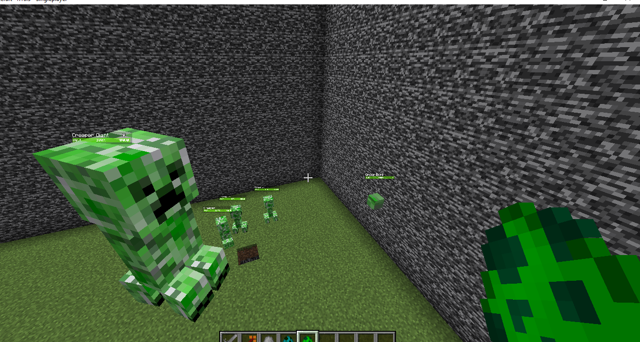 Creeper giant bugs (theyre fixed now)