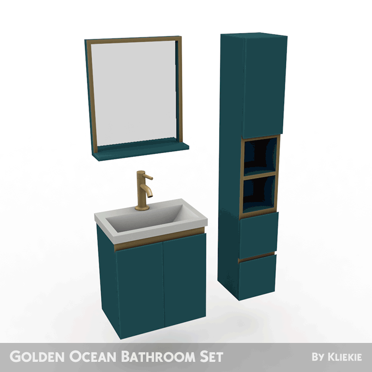 Golden Ocean Bathroom Set The Sims 4 Build / Buy