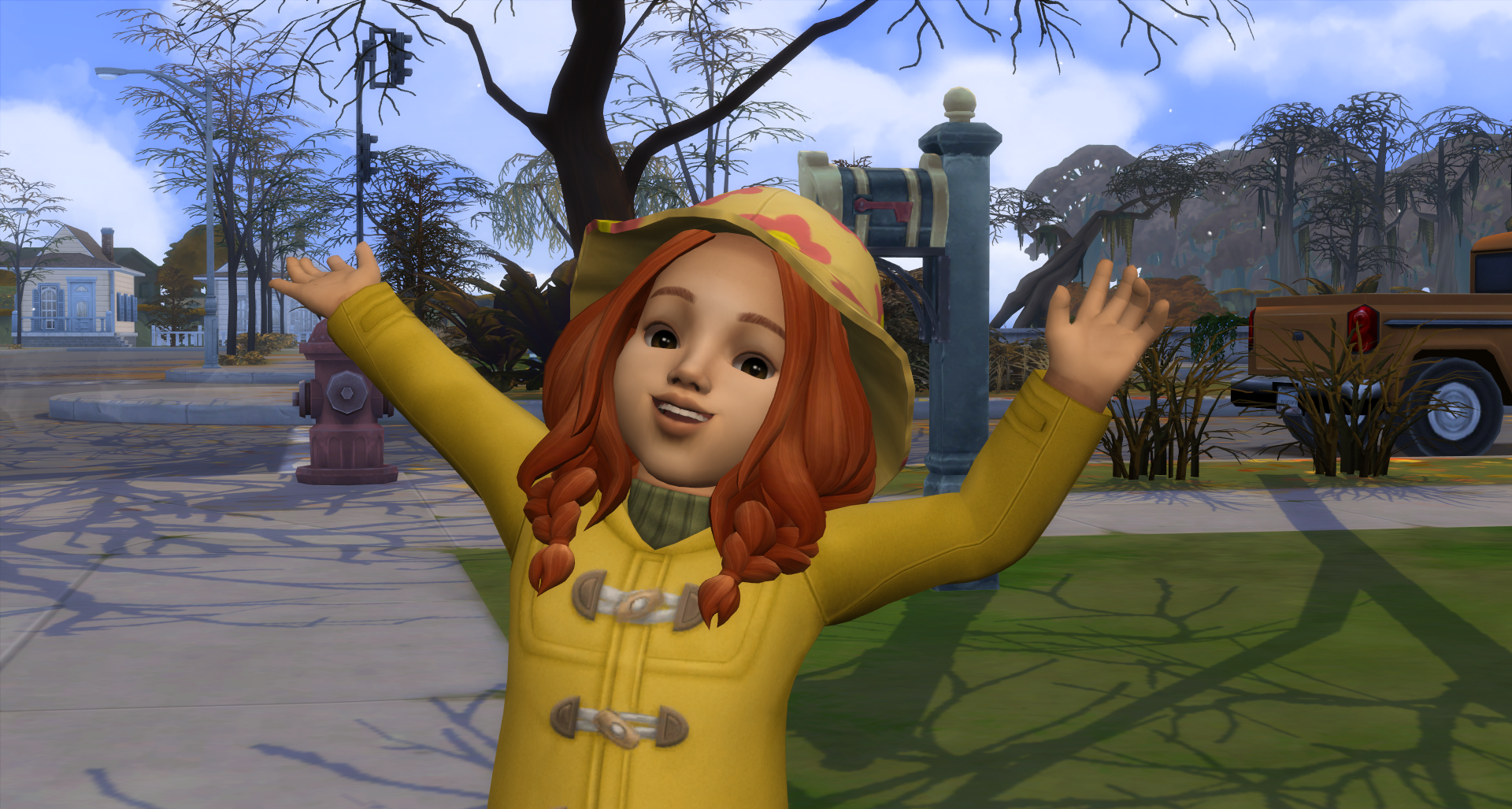 This is a photo of the hair in game with a hat