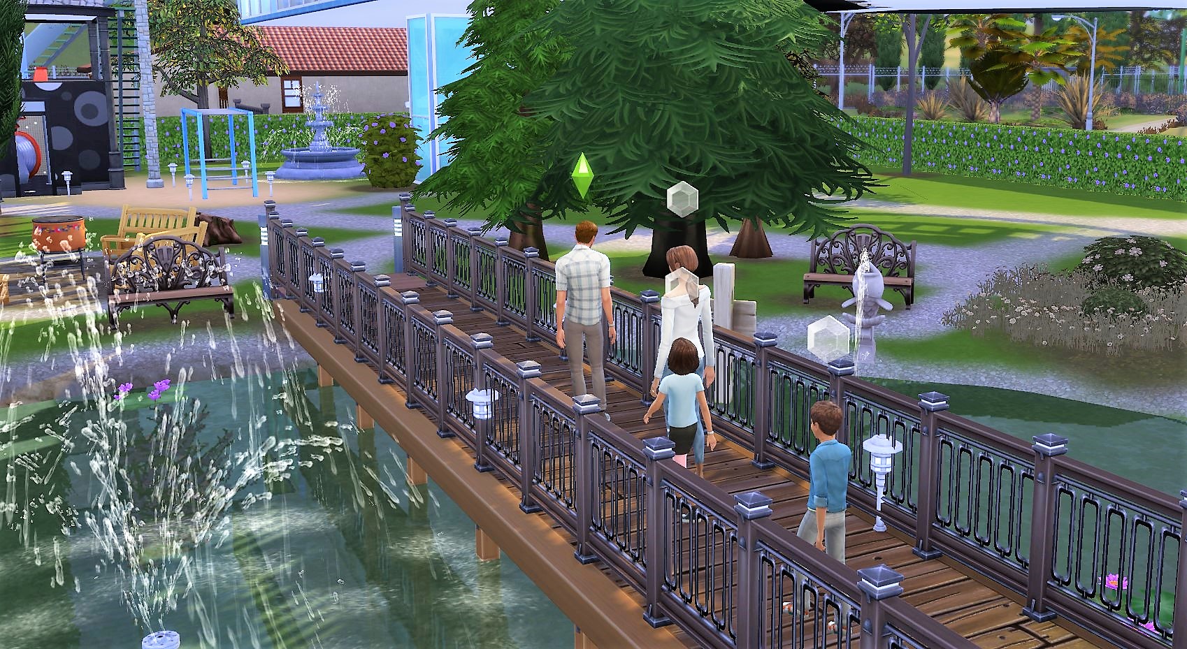 The young Martinez Family enjoying their new giant Garden