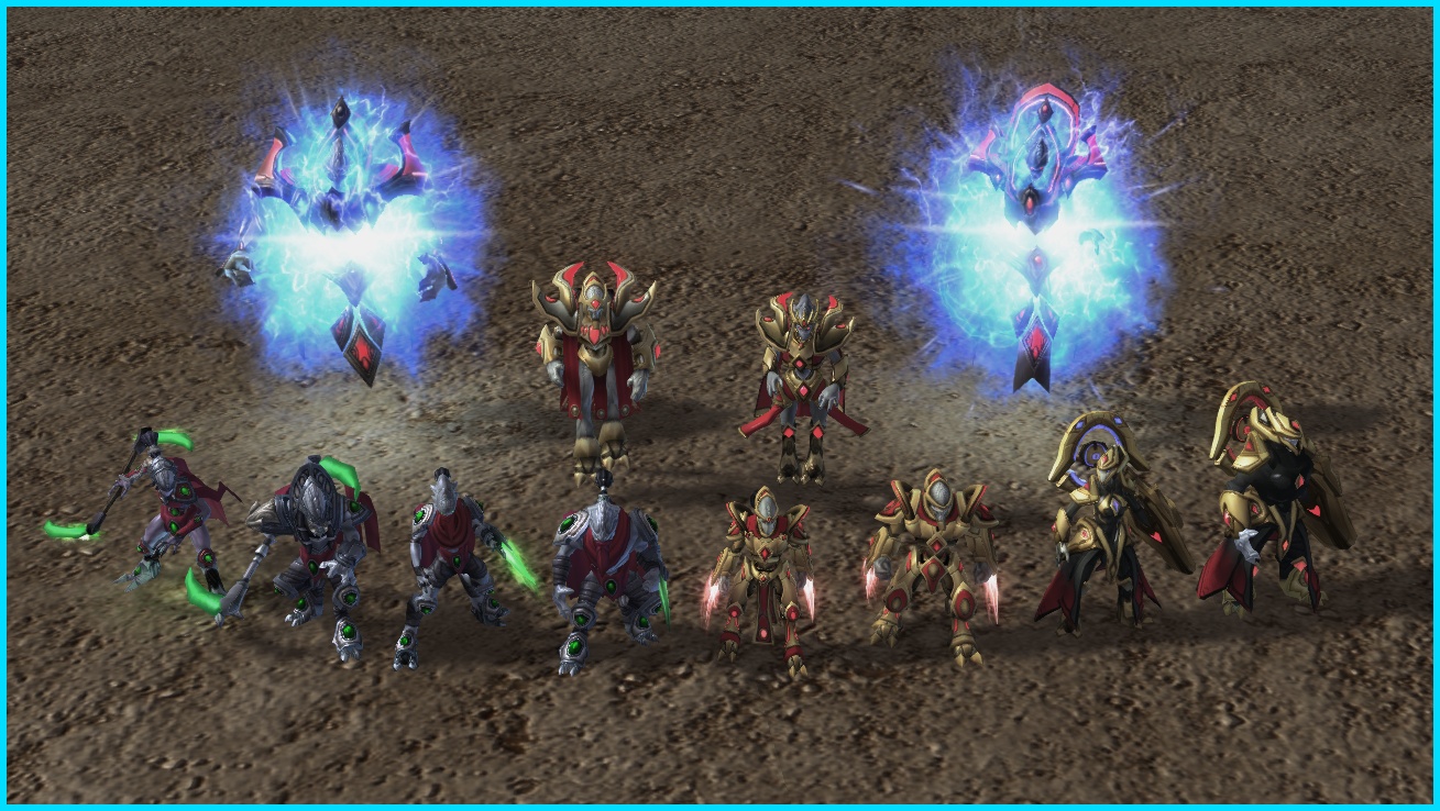 Gender Swapped Protoss Multiplayer units - Ingame comparision