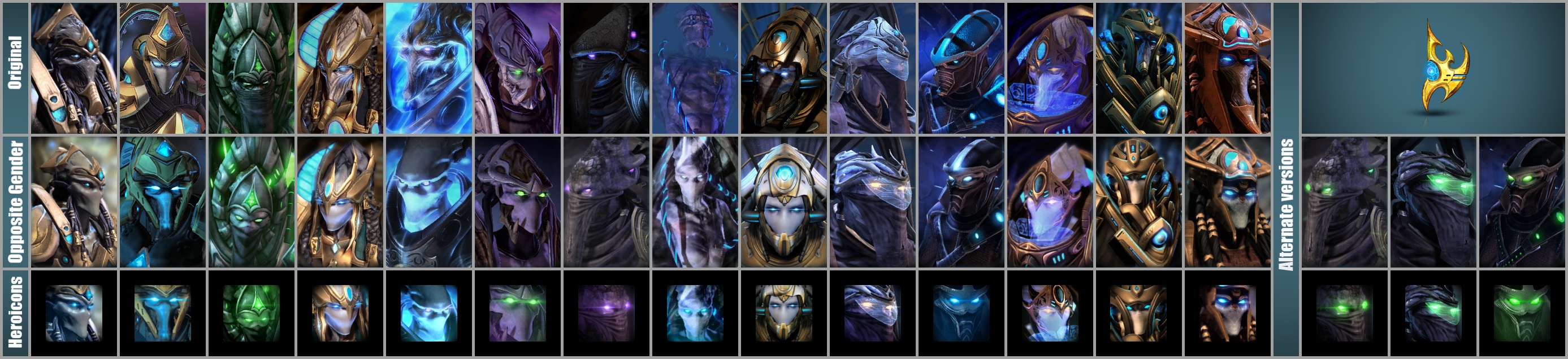Gender Swapped Protoss Multiplayer units - Portraits