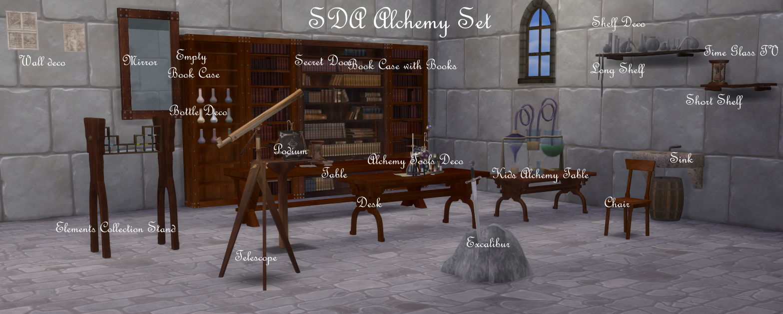 SDA Alchemy set + The Sims 4 Build / Buy