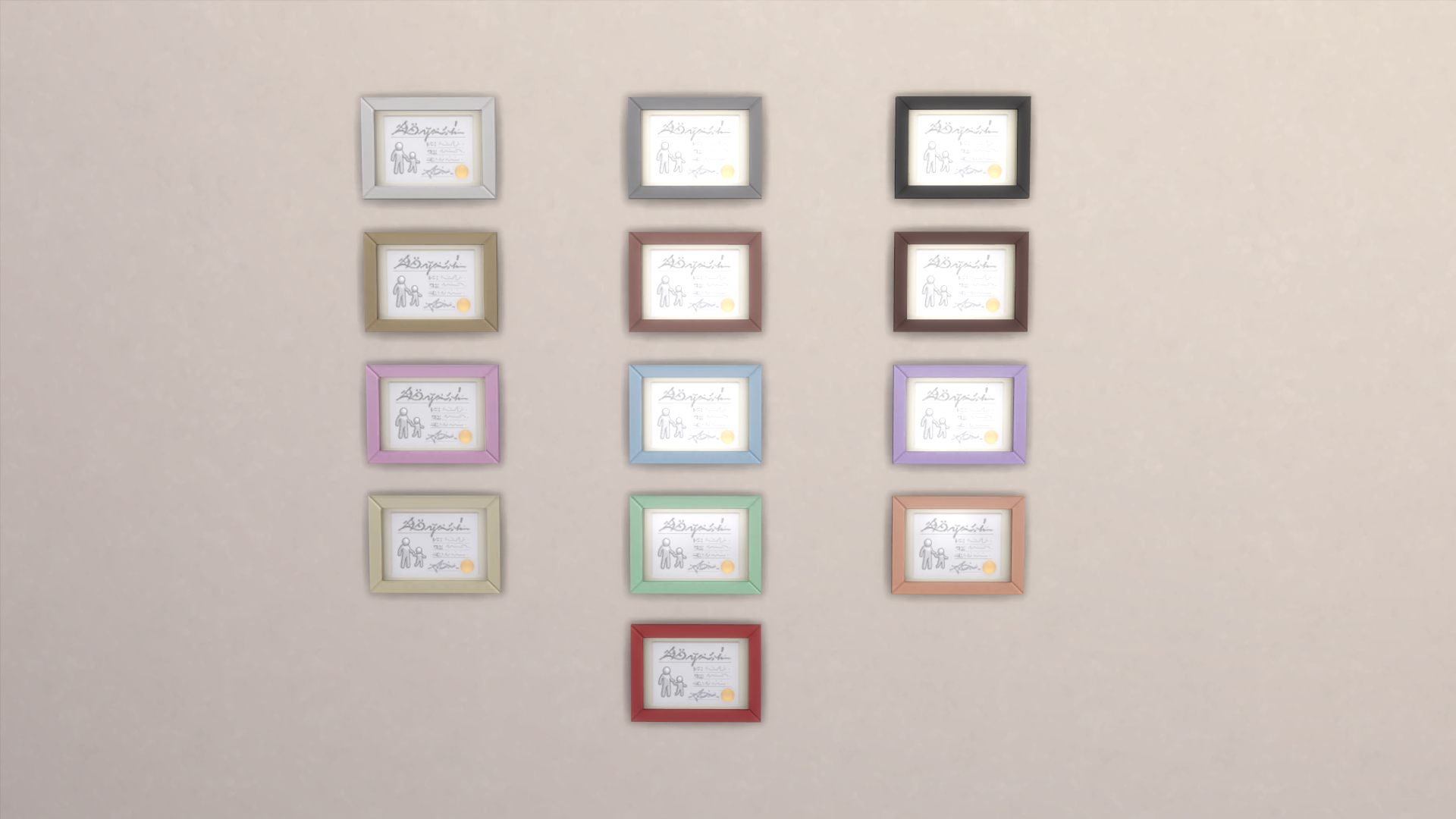 All frame swatches