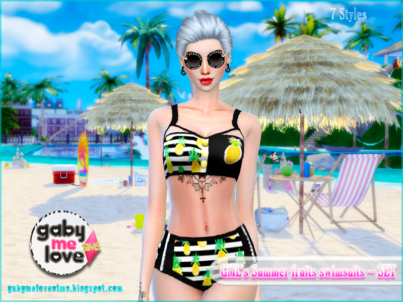 GML's Summer fruits swimsuits for women ~ SET - The Sims 4 Create a Sim -  CurseForge
