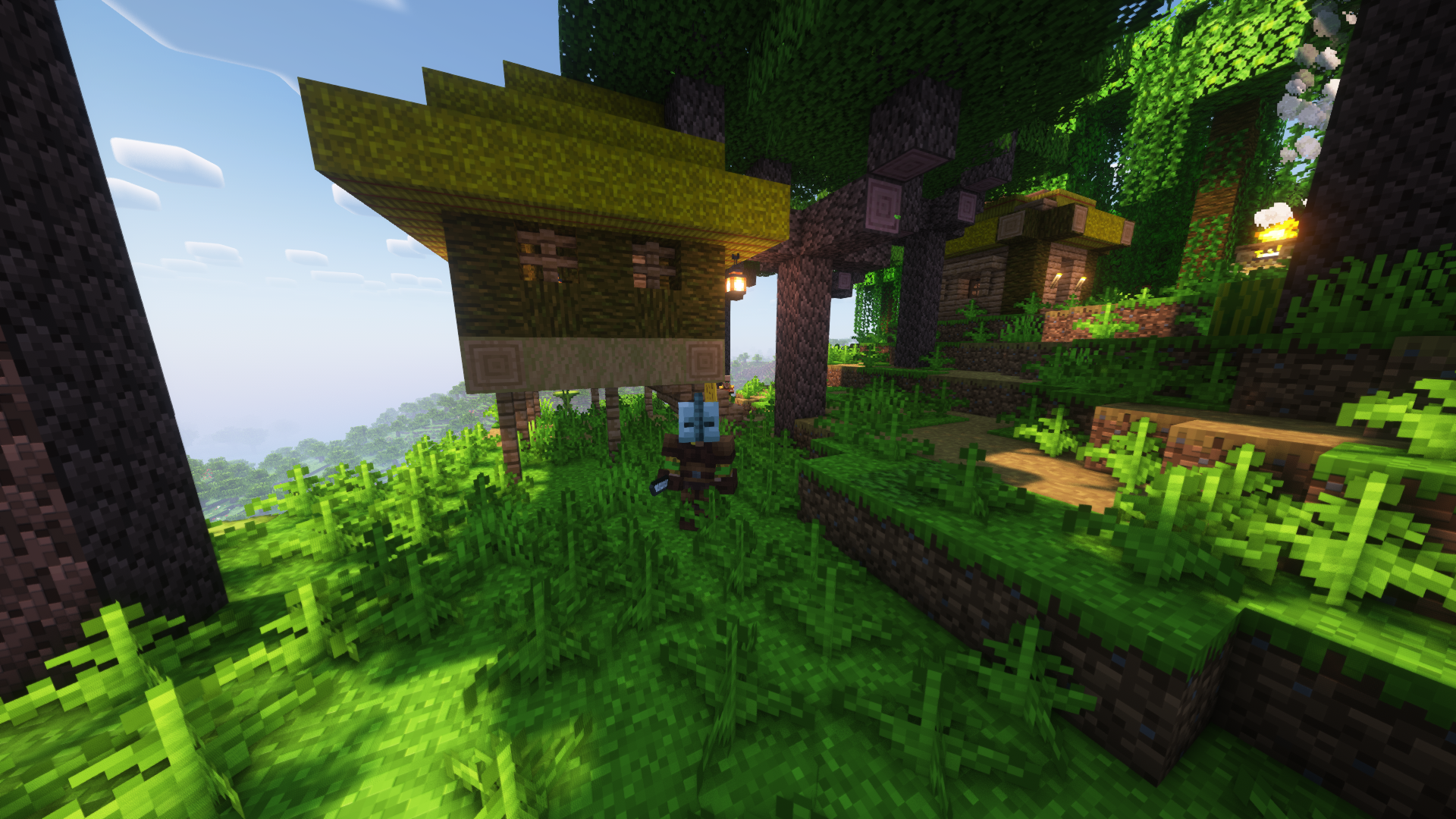 guard villager inside of a rainforest village