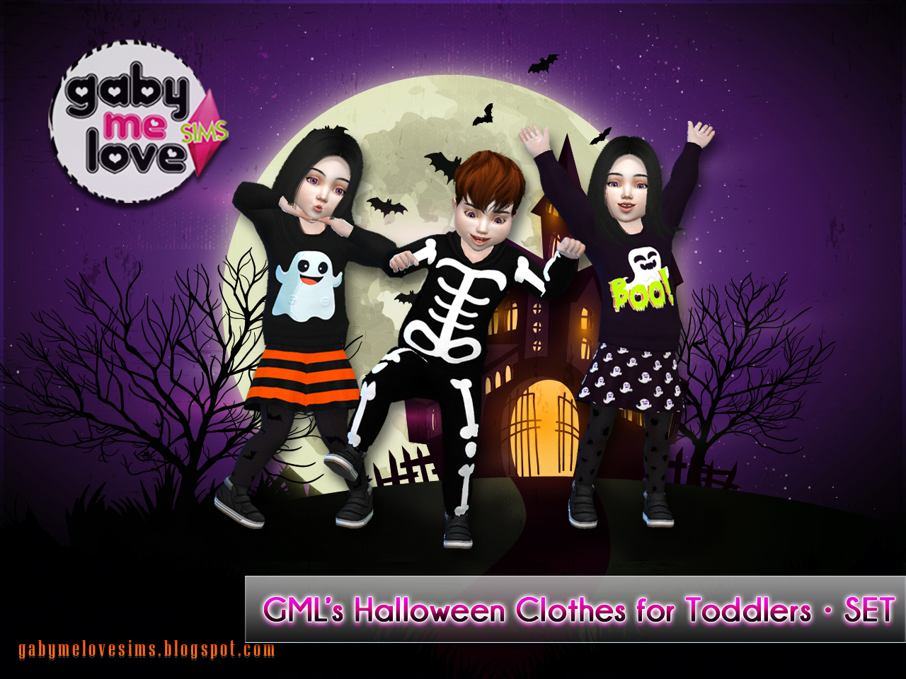 [Gabymelove Sims] GML’s Halloween Clothes for Toddlers • SET (1)