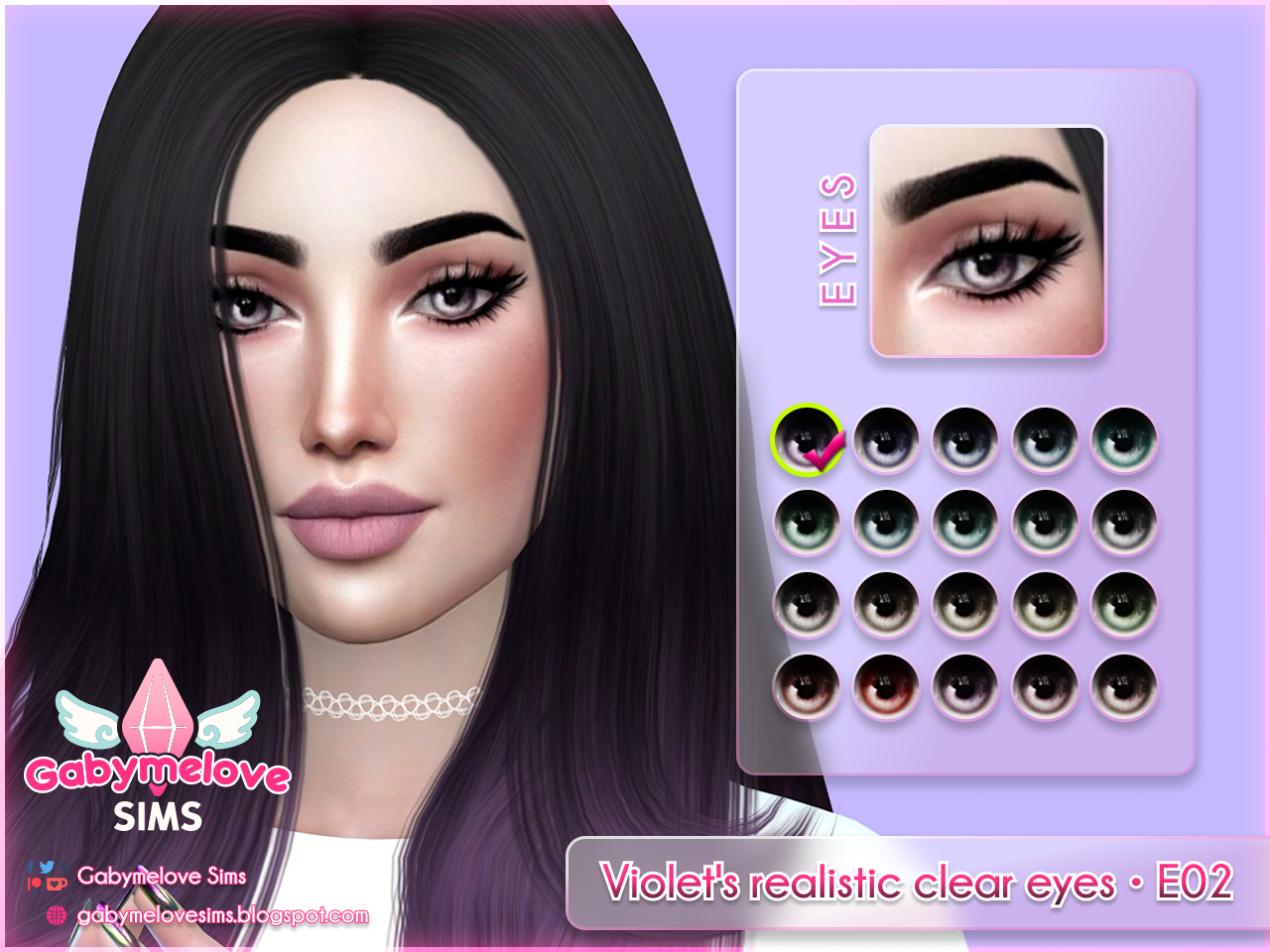 [Gabymelove Sims] Violet's realistic clear eyes • E02