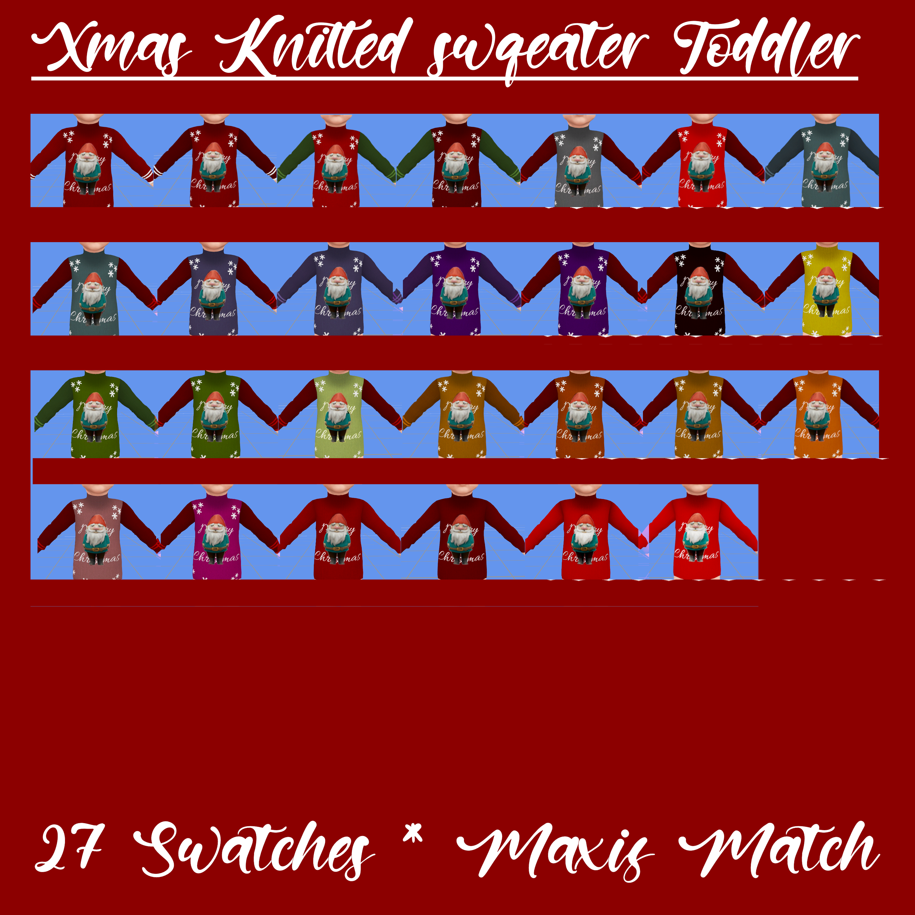 27 Sweaters/Swatches, Maxis Match, Basegame Compatible