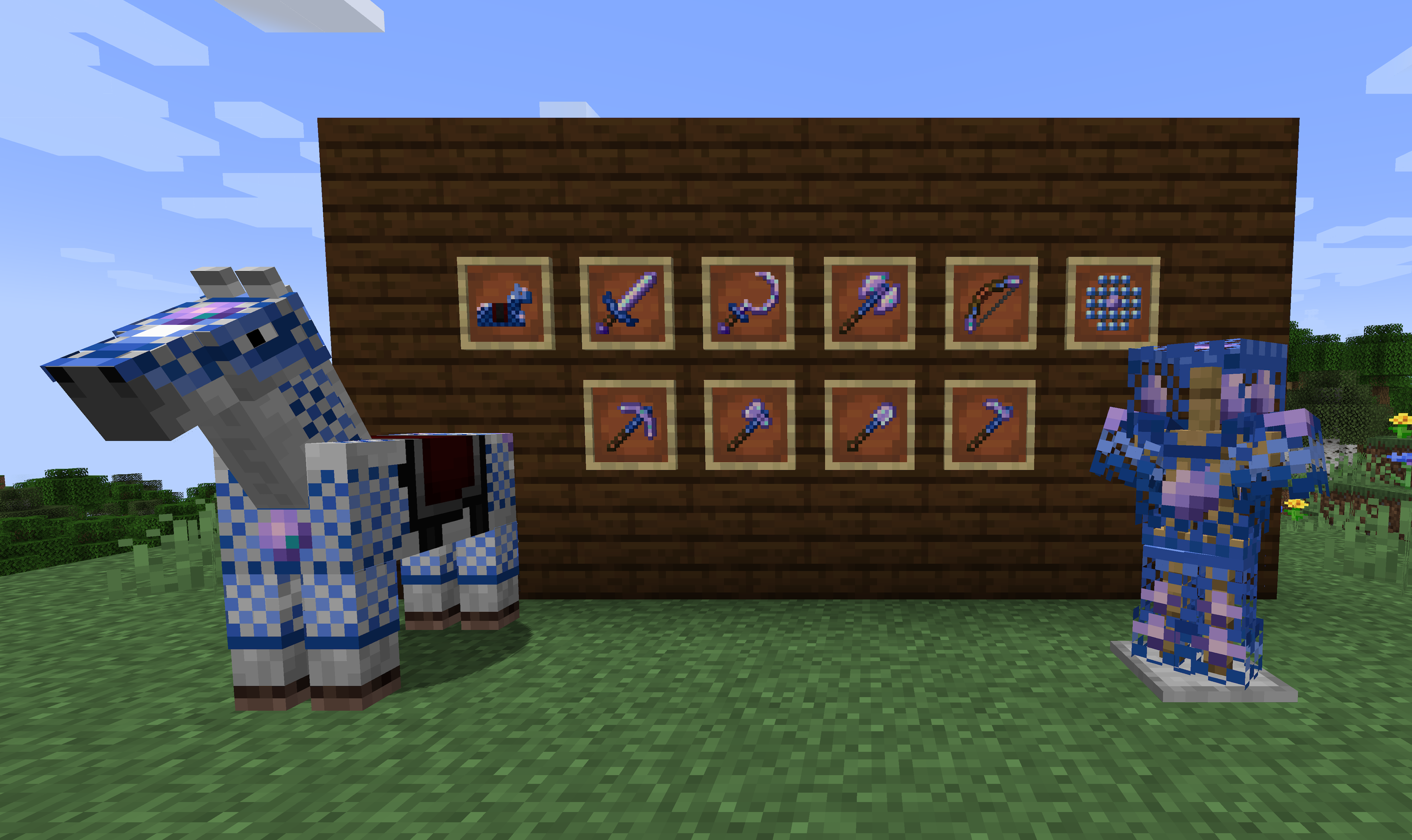 Diamethyst lapis weapons, tools, and armor.