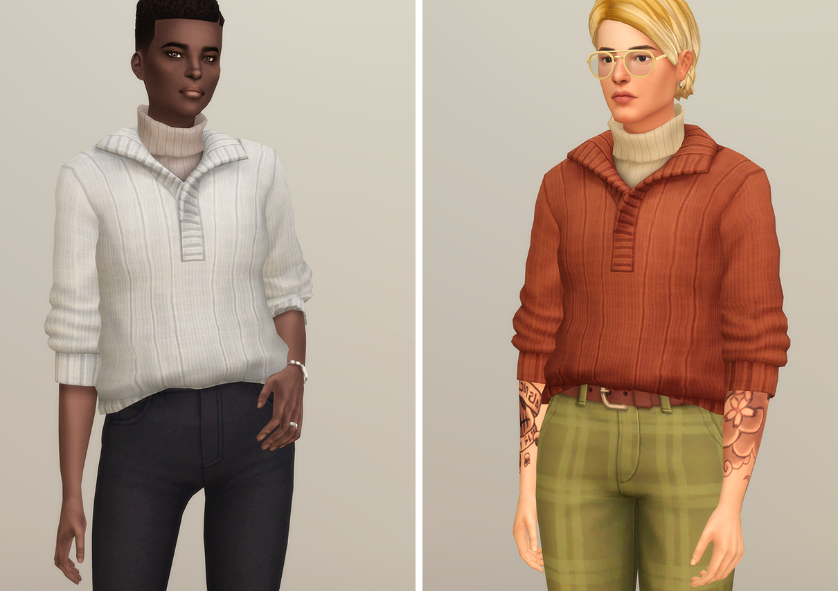 Basic Sweater VI - Set 2_Turtleneck with Rolled Up Sleeves - The Sims 4 ...