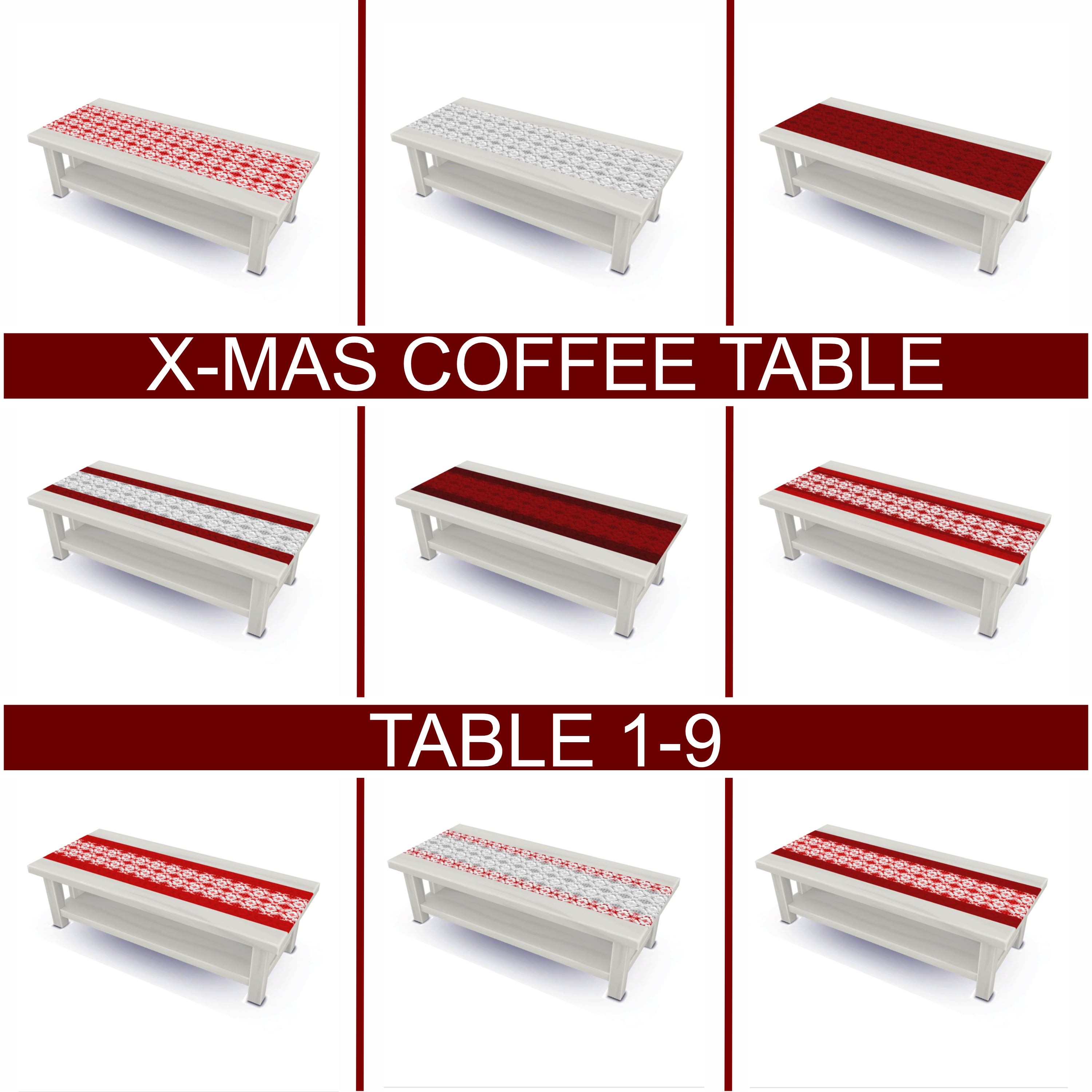 Coffee table colour Index 1-9