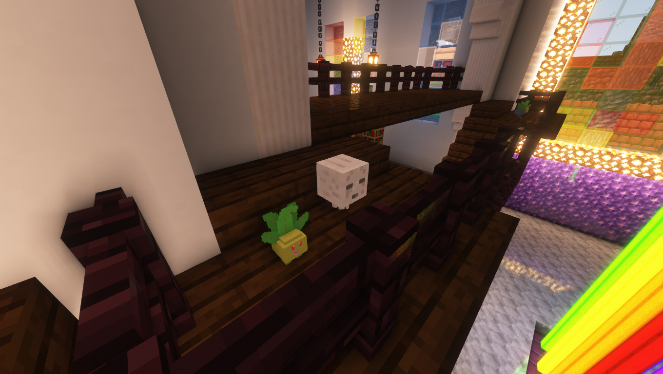 A yellow oddish and a baby ghast.