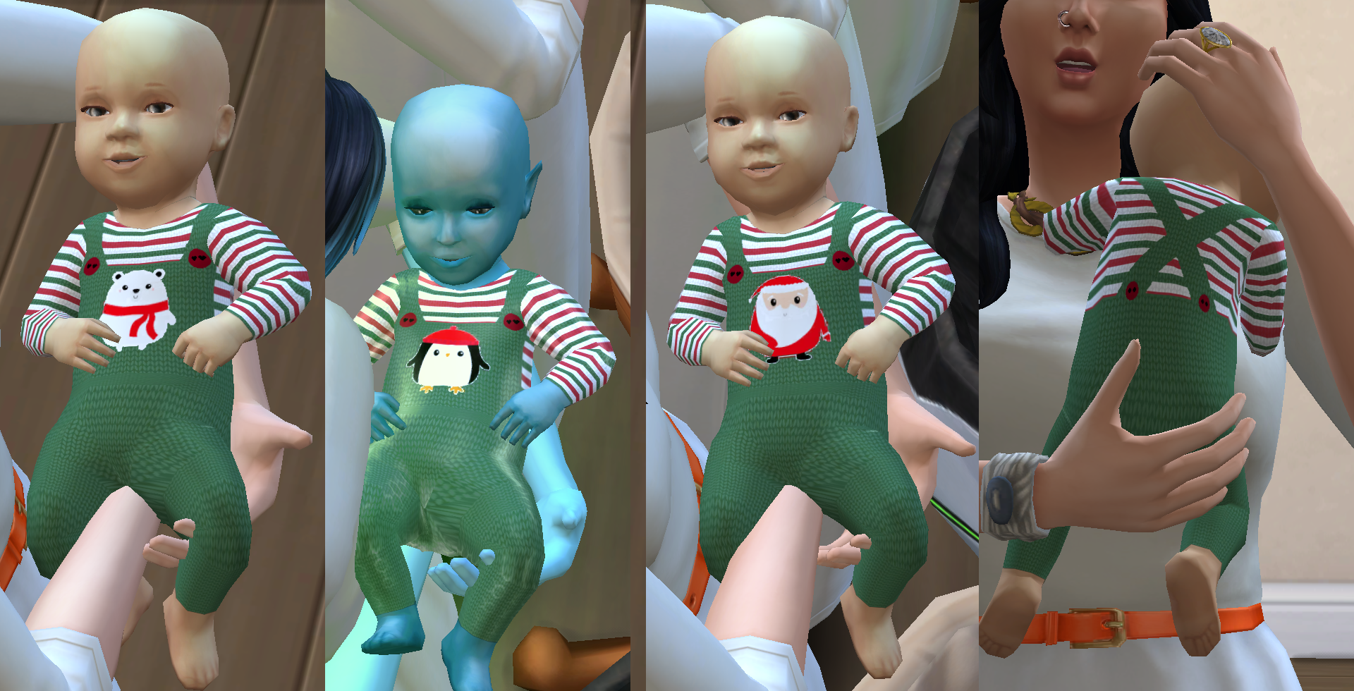 Christmas dungarees baby outfit