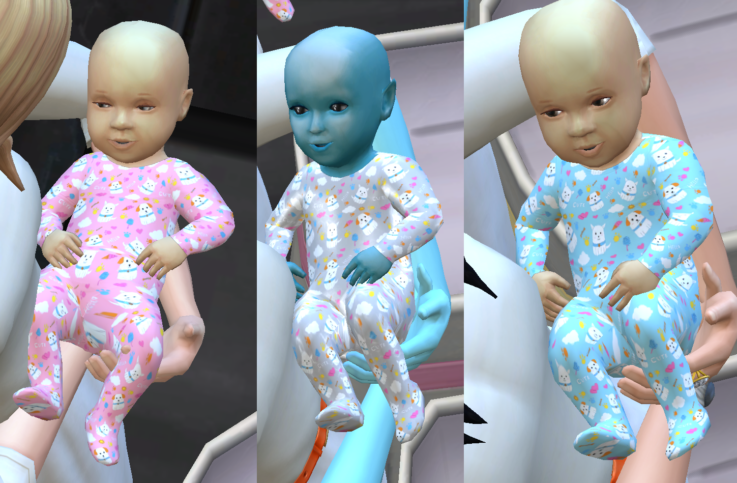 This is what your little doggy footsie pj's will look like in game
