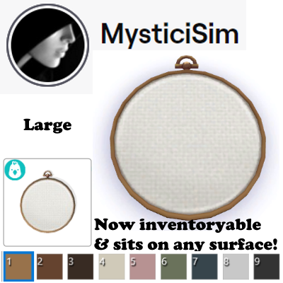 Cottage Living Large Cross-stitch Hoop Inventoryable & Sits On Any Surface  - The Sims 4 Mods - CurseForge