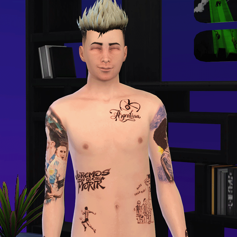 Argentina Full body tattoo - Screenshots - The Sims 4 Create a Sim -  CurseForge