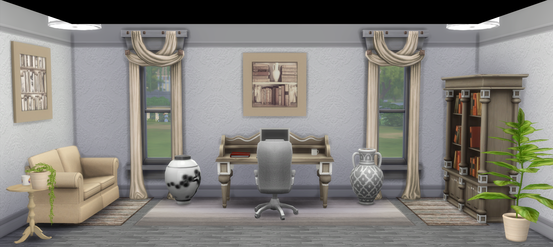 Live in game decoration short wall