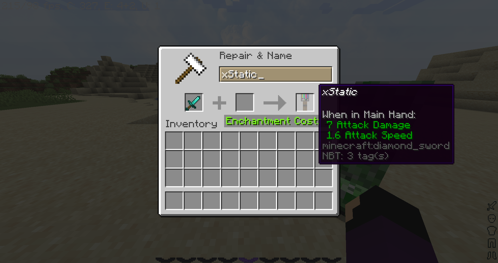You can get your hands on this by renaming any sword to xStatic