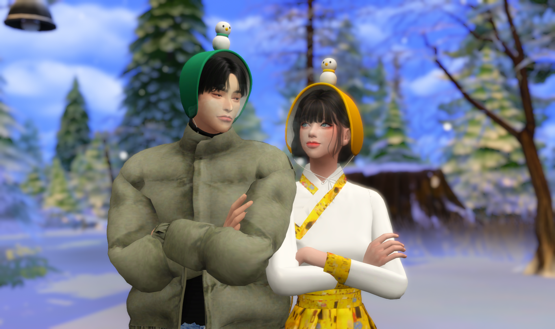 Snowman earmuff set (2 versions) The Sims 4 Create a Sim
